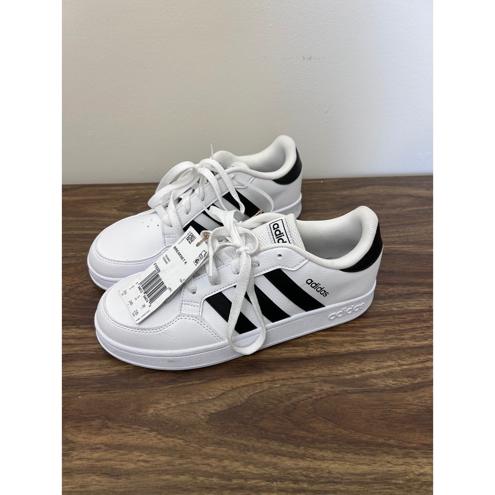 Adidas Breaknet White Black Tennis Sneakers‎ FY9506 Kids 5.5 Women 7 NEW